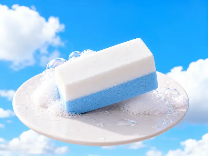 Erdbeerkuchen vor strahlend blauem Himmel präsentiert